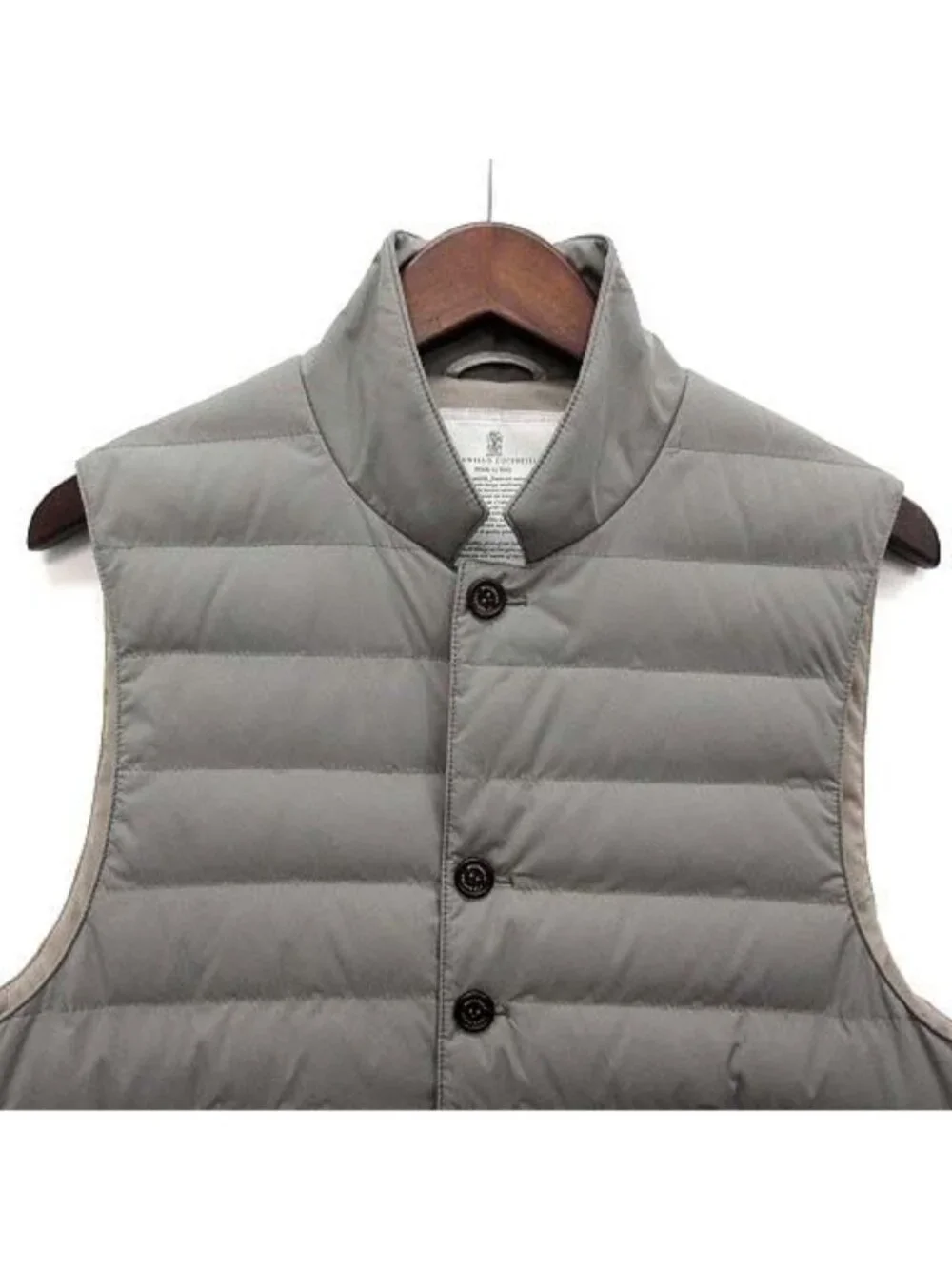 Brunello Cucinelli Light Down Vest Gilet Gray XS